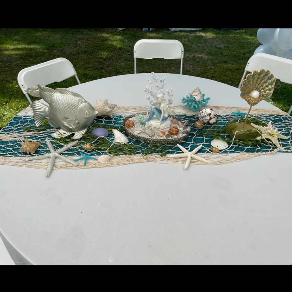 6 beach net table runners